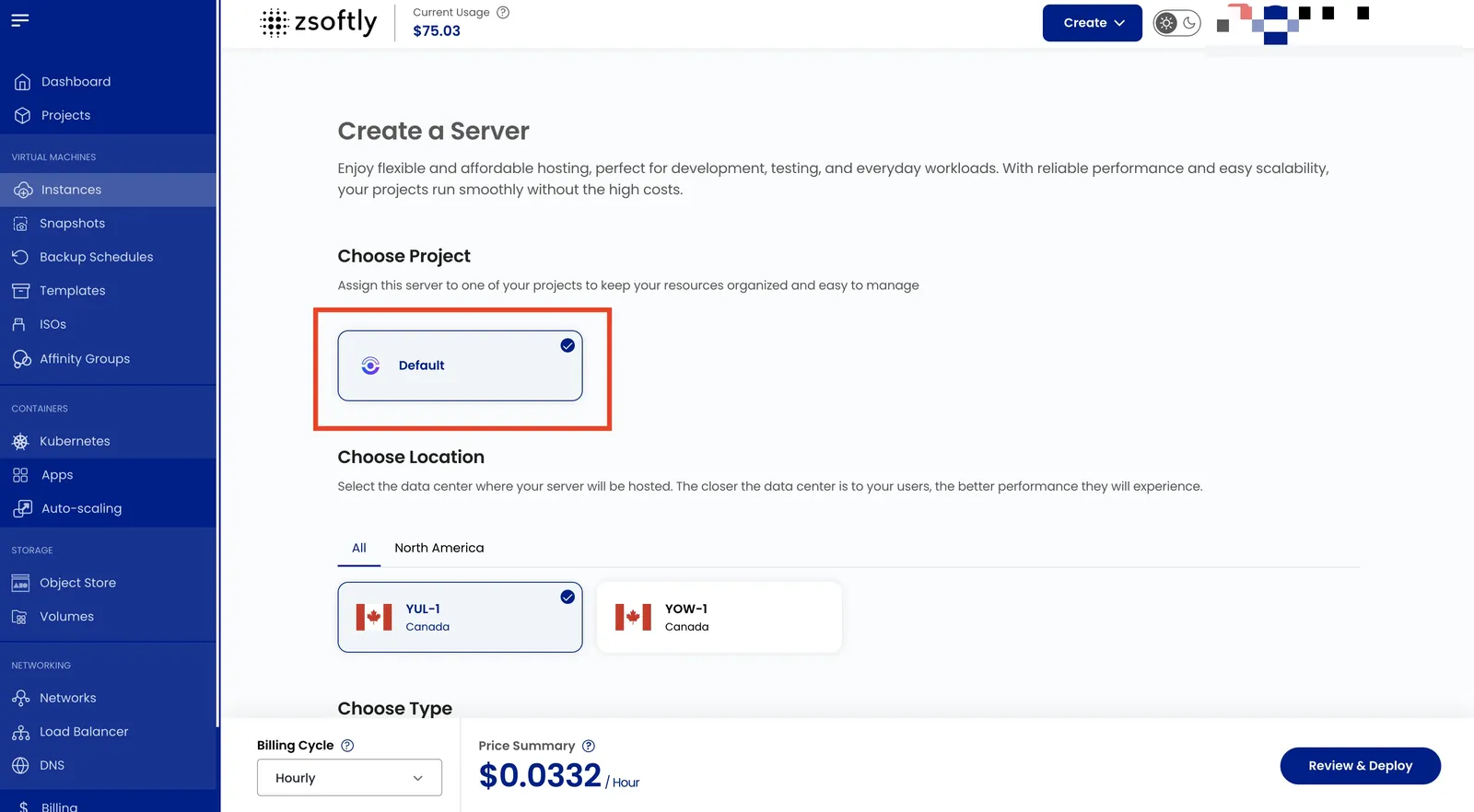 Assigning the server to a project