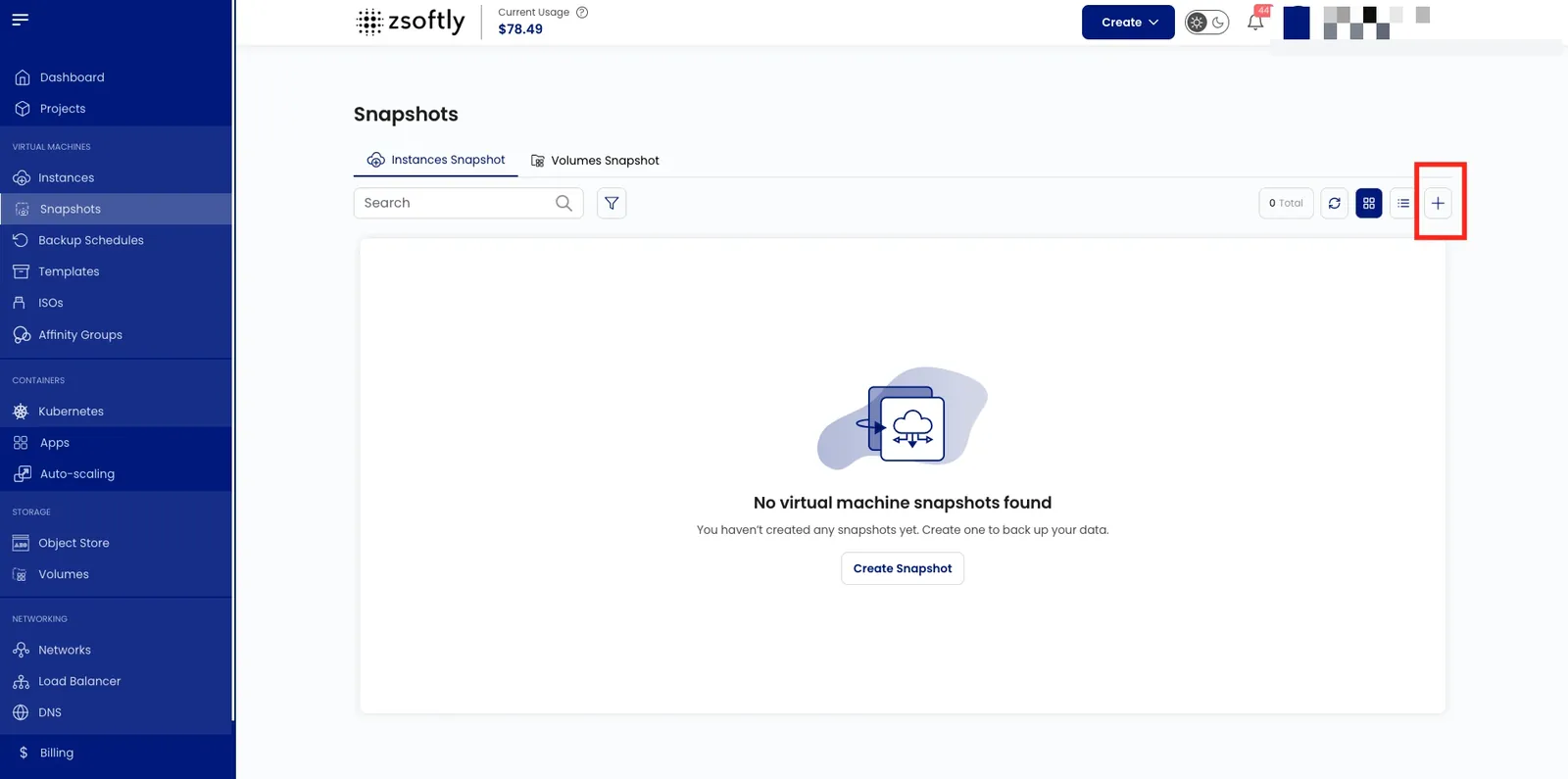 Create a VM snapshot